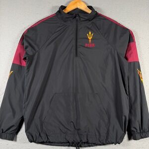 ASU Sun Devils‎ Pink Victorias Secret Quarter Zip Windbreaker Jacket Black XS